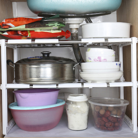 Expandable Kitchen Sink Organizer with Dual Layers