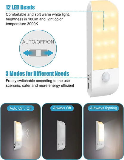 Barra LED recargable con sensor de movimiento